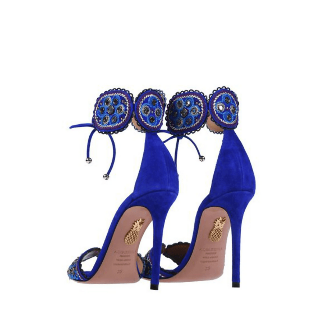 Blue Suede Jaipur 105 Wrap Heeled Sandals - Endless