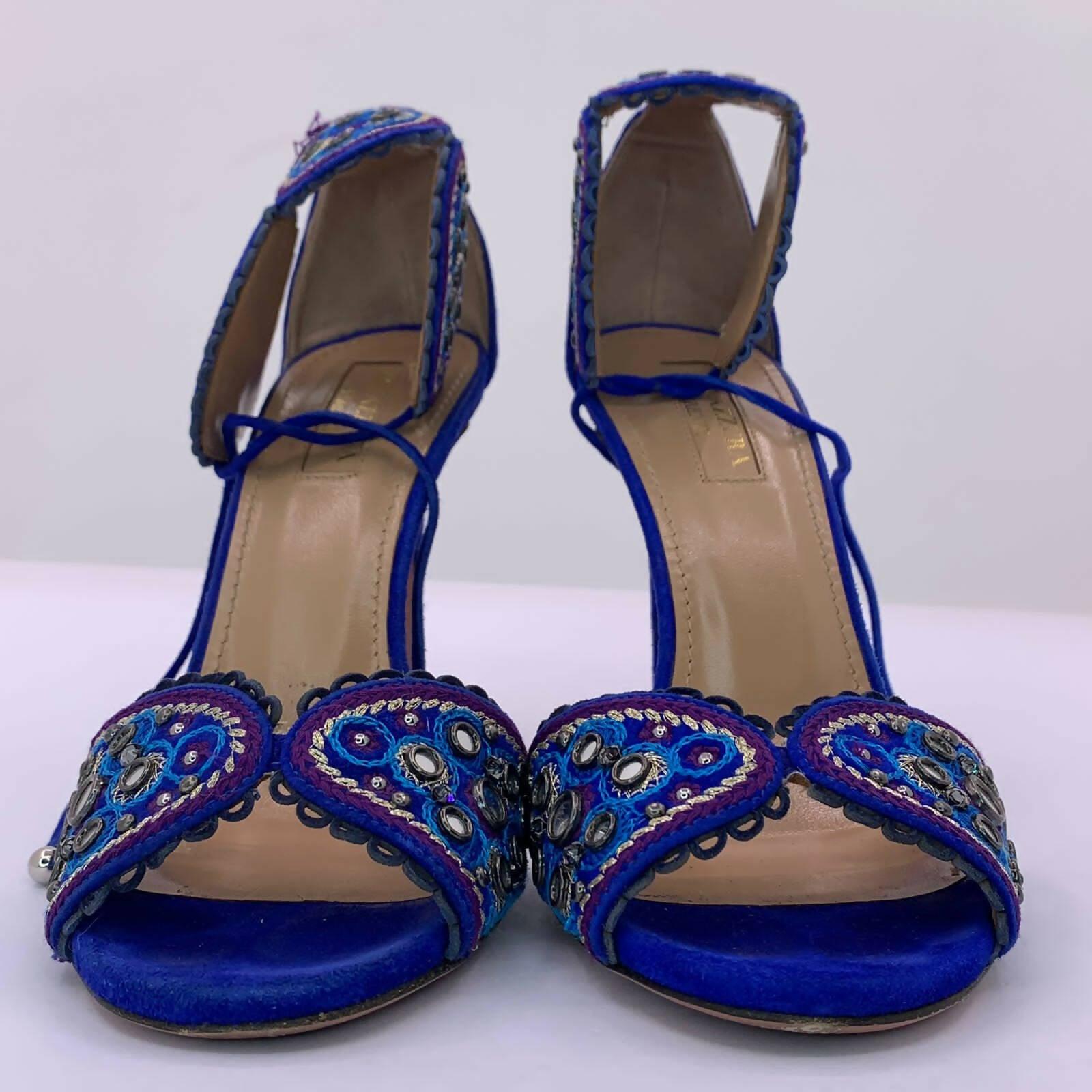 Blue Suede Jaipur 105 Wrap Heeled Sandals - Endless