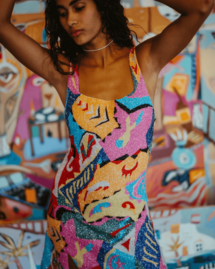 Boston Vibrant Hand-Beaded Dress - Endless - UAE Rental and Resale for Women's Fashion