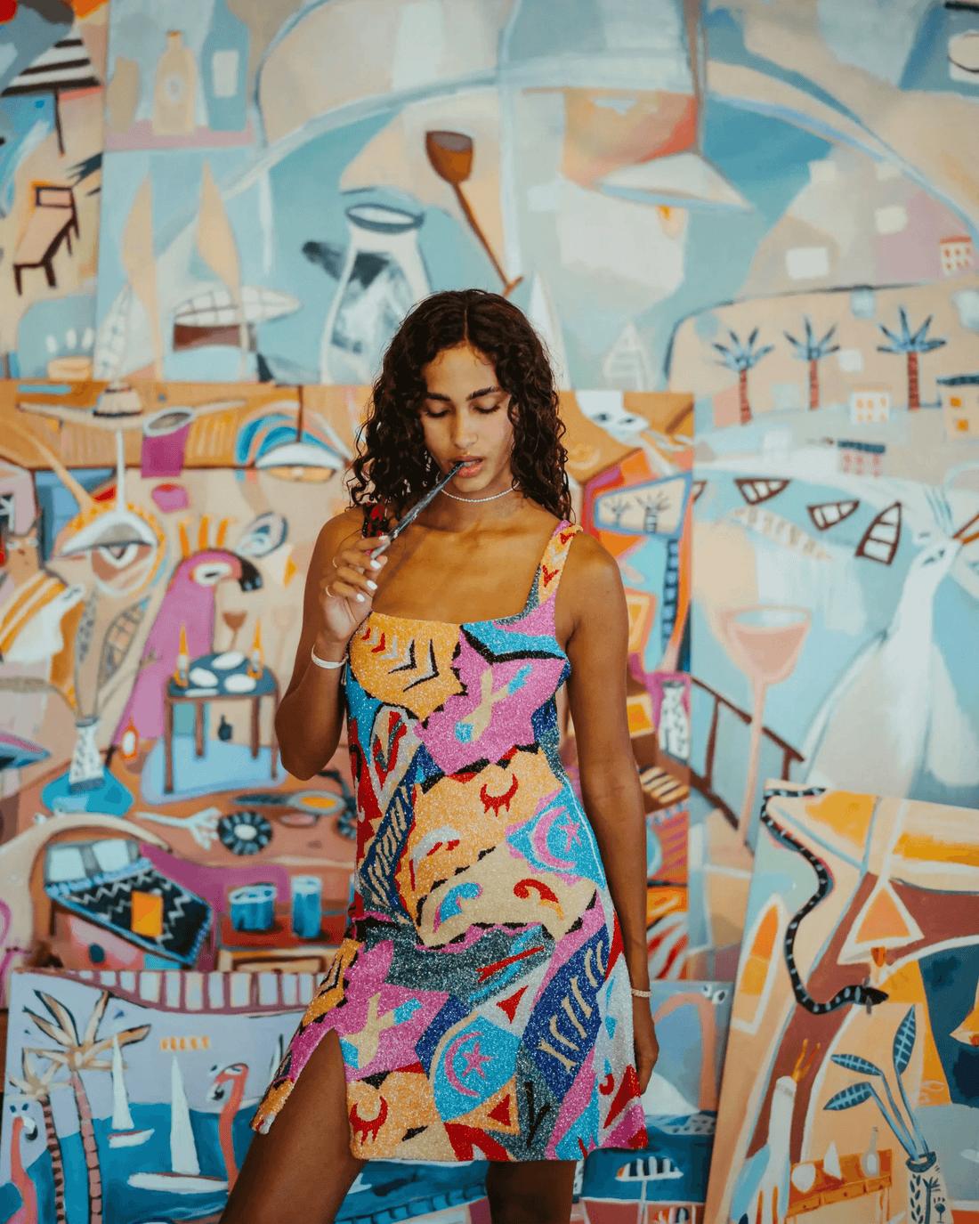 Boston Vibrant Hand-Beaded Dress - Endless - UAE Rental and Resale for Women's Fashion