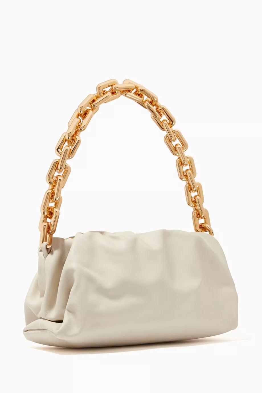 Bottega Veneta White Chain Pouch Handbag Cream - Endless