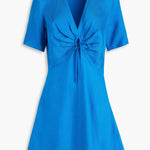 Bow-Detailed Ruched Twill Mini Dress - Endless - UAE Rental and Resale for Women's Fashion