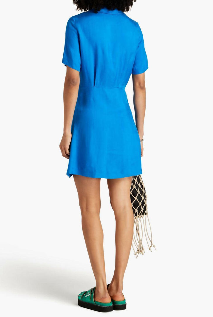 Bow-Detailed Ruched Twill Mini Dress - Endless - UAE Rental and Resale for Women's Fashion