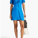 Bow-Detailed Ruched Twill Mini Dress - Endless - UAE Rental and Resale for Women's Fashion