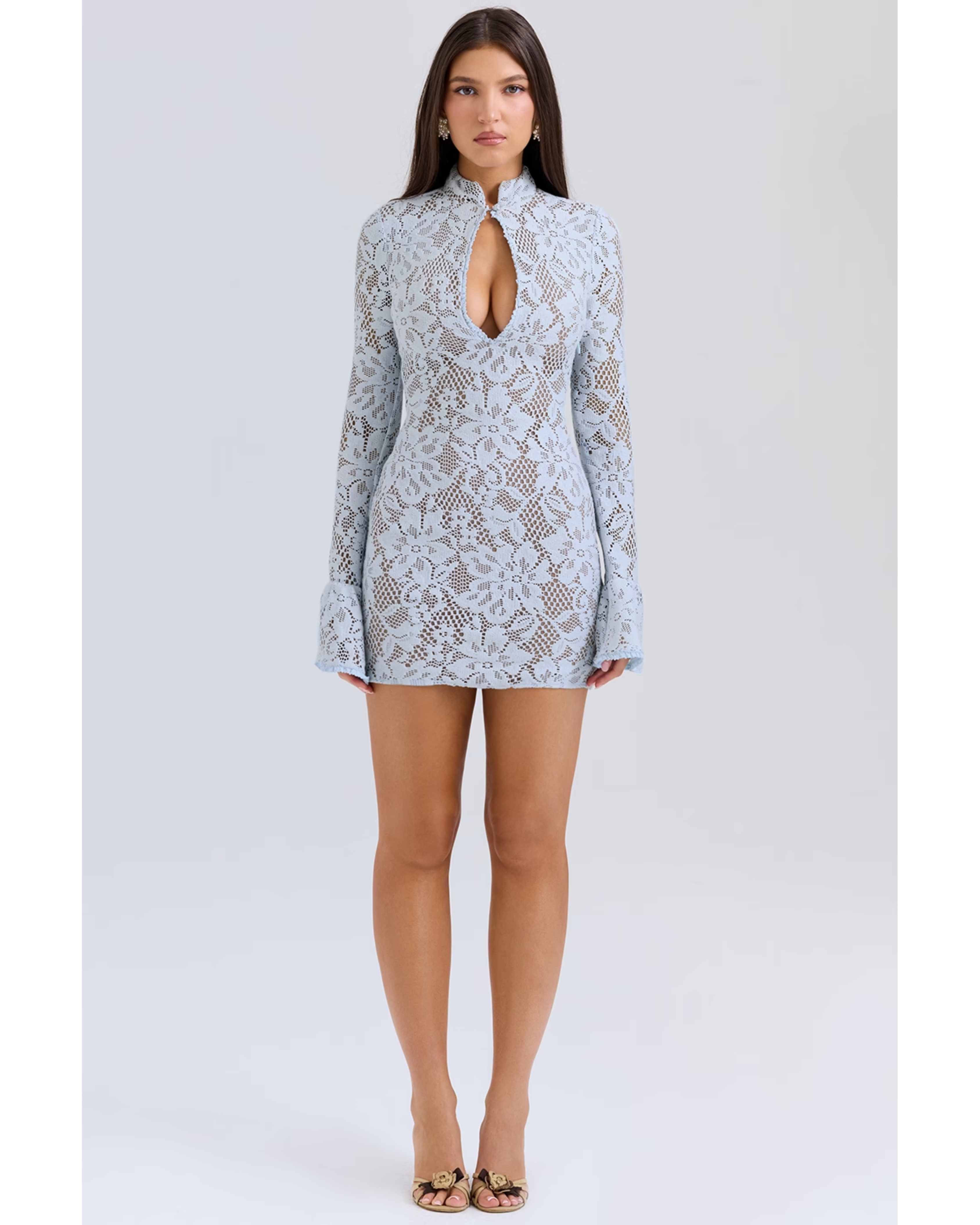 Brianna Keyhole Lace Mini Dress - Endless - UAE Rental and Resale for Women's Fashion