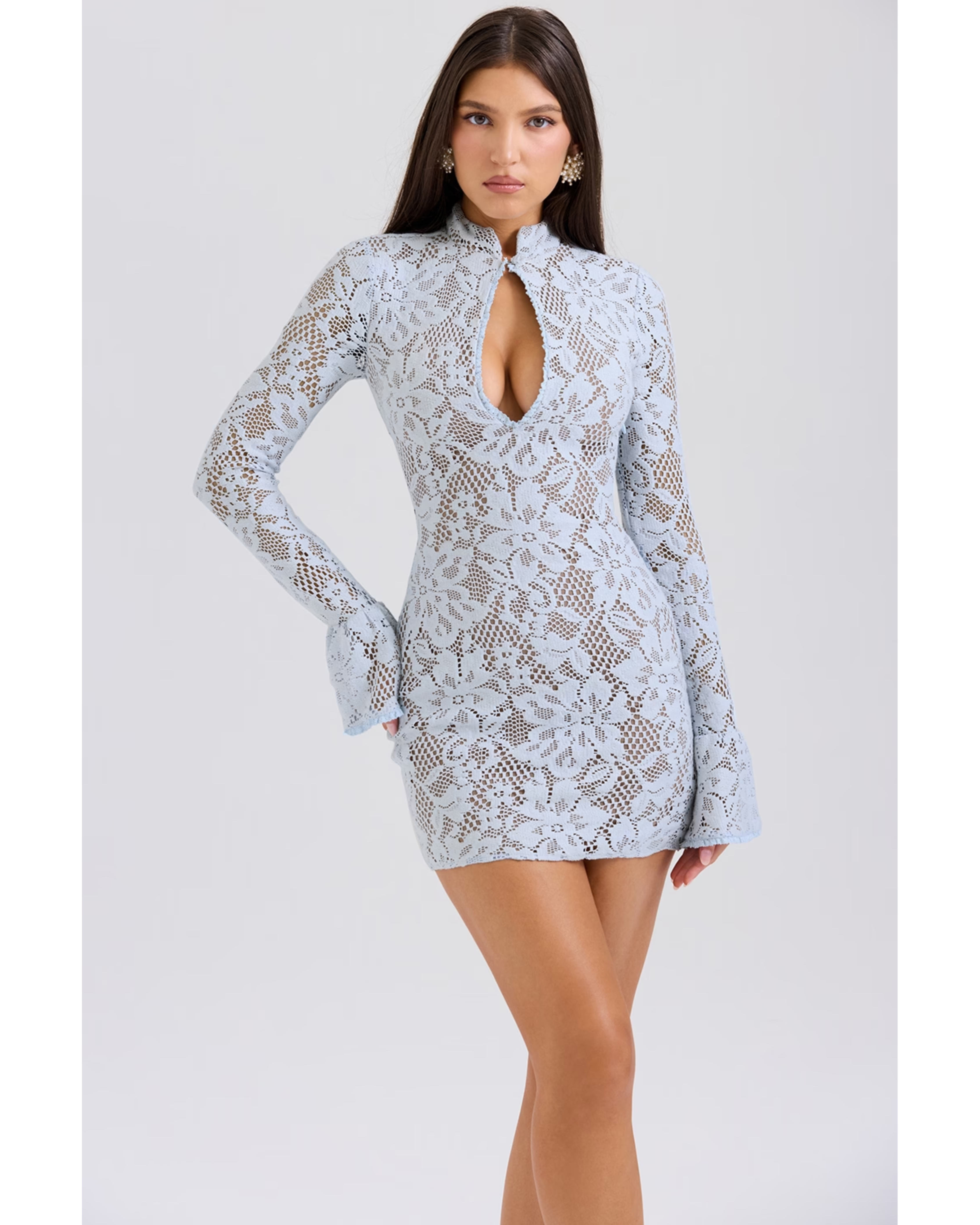 Brianna Keyhole Lace Mini Dress - Endless - UAE Rental and Resale for Women's Fashion