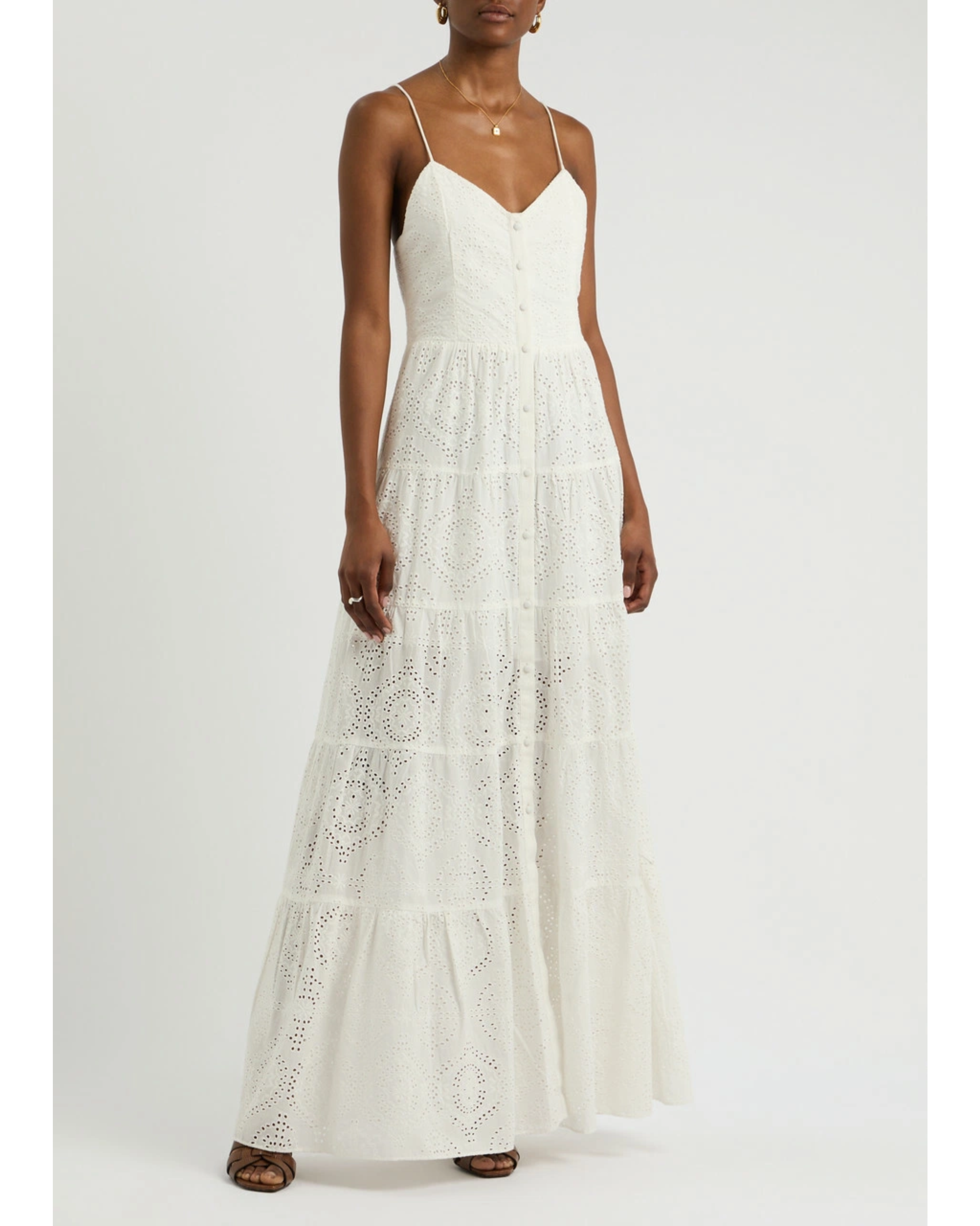 Broderie Anglaise Cotton Maxi Dress - Endless - UAE Rental and Resale for Women's Fashion