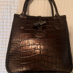 Brown Glaze Croc Embossed Leather Roseau Tote - Endless - UAE Rental and Resale for Women's Fashion