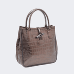 Brown Glaze Croc Embossed Leather Roseau Tote - Endless - UAE Rental and Resale for Women's Fashion