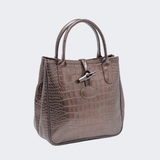 Brown Glaze Croc Embossed Leather Roseau Tote - Endless - UAE Rental and Resale for Women's Fashion