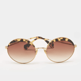 Brown Gradient Tortoise Gold Tone SMU51Q Round Sunglasses - Endless - UAE Rental and Resale for Women's Fashion