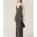 Brown Metallic Knit Maxi Dress - Endless - UAE Rental and Resale for Women's Fashion