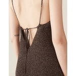 Brown Metallic Knit Maxi Dress - Endless - UAE Rental and Resale for Women's Fashion