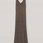 Brown Metallic Knit Maxi Dress - Endless - UAE Rental and Resale for Women's Fashion