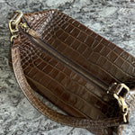 Brown Olivia Crocodile Embossed Leather Box Bag - Endless - UAE Rental and Resale for Women's Fashion