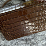 Brown Olivia Crocodile Embossed Leather Box Bag - Endless - UAE Rental and Resale for Women's Fashion