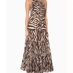 Brown Zebra-Print Juniper Halter Dress - Endless - UAE Rental and Resale for Women's Fashion