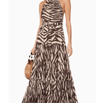 Brown Zebra-Print Juniper Halter Dress - Endless - UAE Rental and Resale for Women's Fashion