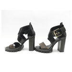 Brown/Black Monogram Canvas and Patent Cross Ankle Strap Sandals - Endless - UAE Rental and Resale for Women's Fashion