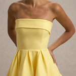 Bruna Lemon Bandeau Skater Mini Dress - Endless - UAE Rental and Resale for Women's Fashion
