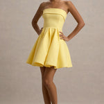 Bruna Lemon Bandeau Skater Mini Dress - Endless - UAE Rental and Resale for Women's Fashion
