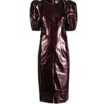 Burgundy Balloon Sleeve Dress - Endless - UAE Rental and Resale for Women's Fashion