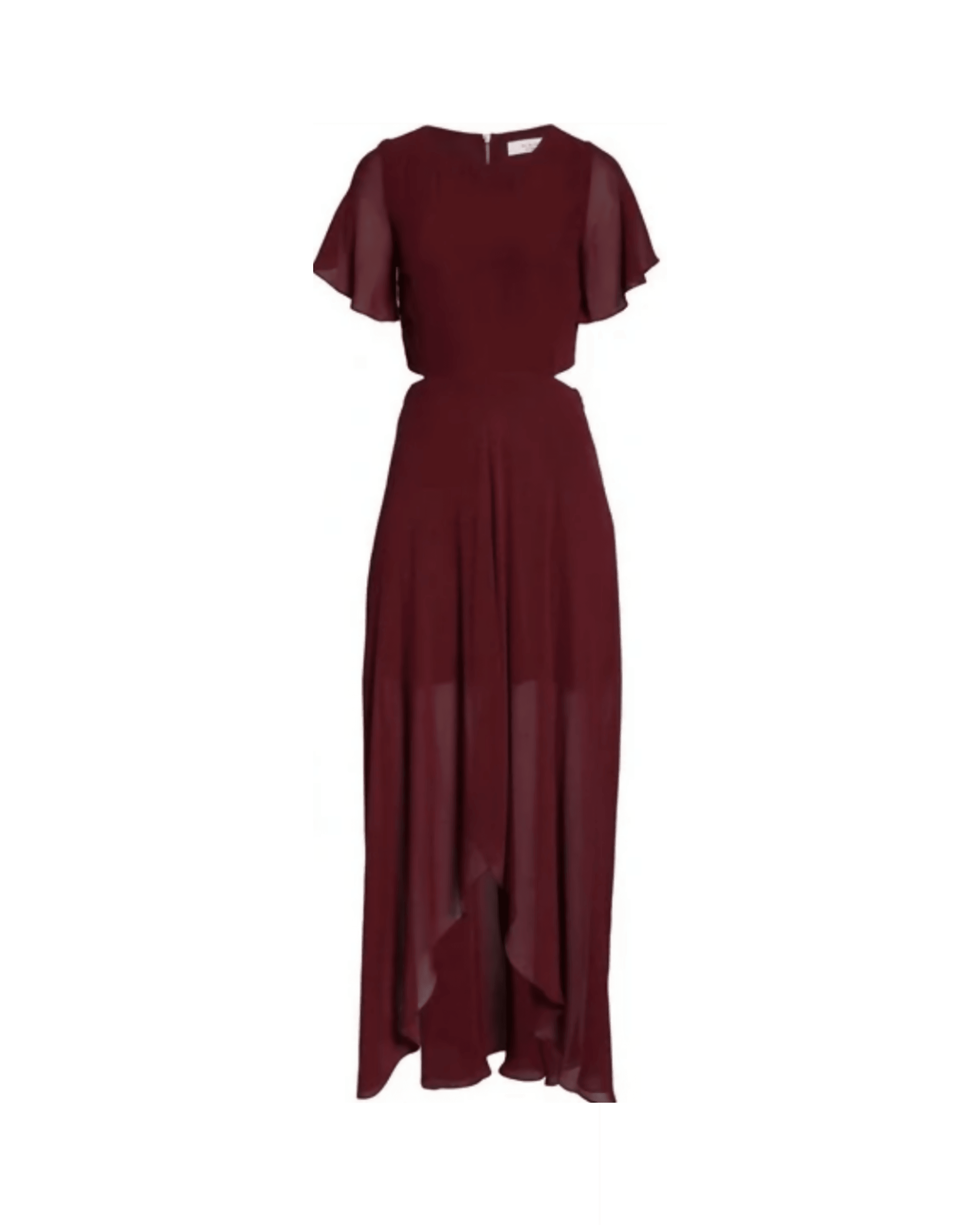 Burgundy Cut-out Maxi Dress - Endless - UAE Rental and Resale for Women's Fashion