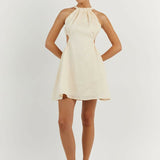 Camilla High Neck Dress in Butter