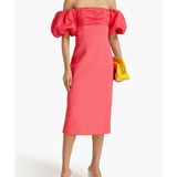 Caitlin Off-The-Shoulder Taffeta-Paneled Cloqué Midi Dress - Endless - UAE Rental and Resale for Women's Fashion