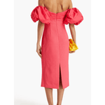 Caitlin Off-The-Shoulder Taffeta-Paneled Cloqué Midi Dress - Endless - UAE Rental and Resale for Women's Fashion