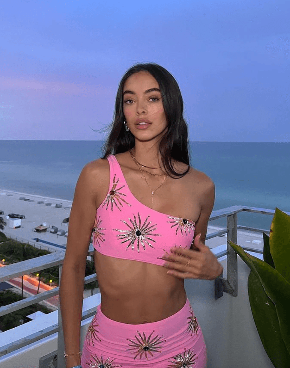 Callie Luxury Embellished Pink Co-ord Set - Endless - UAE Rental and Resale for Women's Fashion