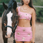 Callie Luxury Embellished Pink Co-ord Set - Endless - UAE Rental and Resale for Women's Fashion