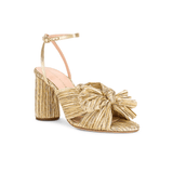 Camellia Gold Pleated Bow Heel - Endless - UAE Rental and Resale for Women's Fashion
