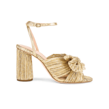Camellia Gold Pleated Bow Heel - Endless - UAE Rental and Resale for Women's Fashion