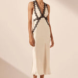 Camille Lace Cross Back Midi Dress - Endless - UAE Rental and Resale for Women's Fashion