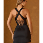 Carlotta Halterneck Lace-Up A-Line Mini Dress - Endless - UAE Rental and Resale for Women's Fashion