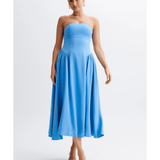 Carmele Cotton Gathered Midi Dress - Endless