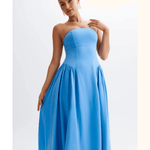 Carmele Cotton Gathered Midi Dress - Endless
