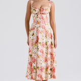 Carmen Peony Print Cotton Bustier Sundress