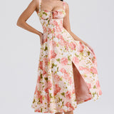 Carmen Peony Print Cotton Bustier Sundress