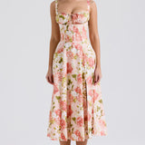 Carmen Peony Print Cotton Bustier Sundress