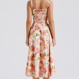 Carmen Peony Print Cotton Bustier Sundress