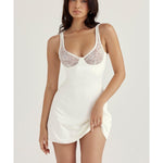 Cassandra Ivory Satin And Lace Mini Dress - Endless - UAE Rental and Resale for Women's Fashion