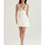 Cassandra Ivory Satin And Lace Mini Dress - Endless - UAE Rental and Resale for Women's Fashion