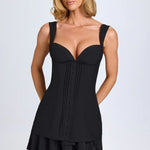 Cassandra Ruffle-Trim Button-Detail Corset Mini Dress - Endless - UAE Rental and Resale for Women's Fashion