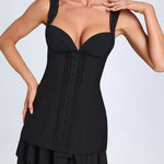 Cassandra Ruffle-Trim Button-Detail Corset Mini Dress - Endless - UAE Rental and Resale for Women's Fashion