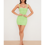 Cate Lime Ruched Mesh Mini Dress - Endless - UAE Rental and Resale for Women's Fashion