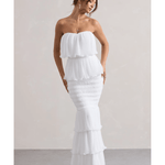 Catera Strapless Layered Ruffle Maxi Dress - Endless - UAE Rental and Resale for Women's Fashion