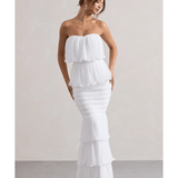 Catera Strapless Layered Ruffle Maxi Dress - Endless - UAE Rental and Resale for Women's Fashion