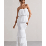 Catera Strapless Layered Ruffle Maxi Dress - Endless - UAE Rental and Resale for Women's Fashion